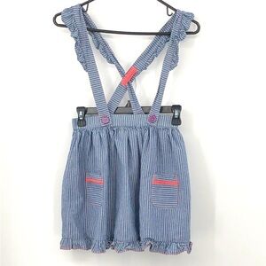 Matilda Jane Size 12 Skirt Double Jumper Jumper Bibs Overalls Ruffles Stripes